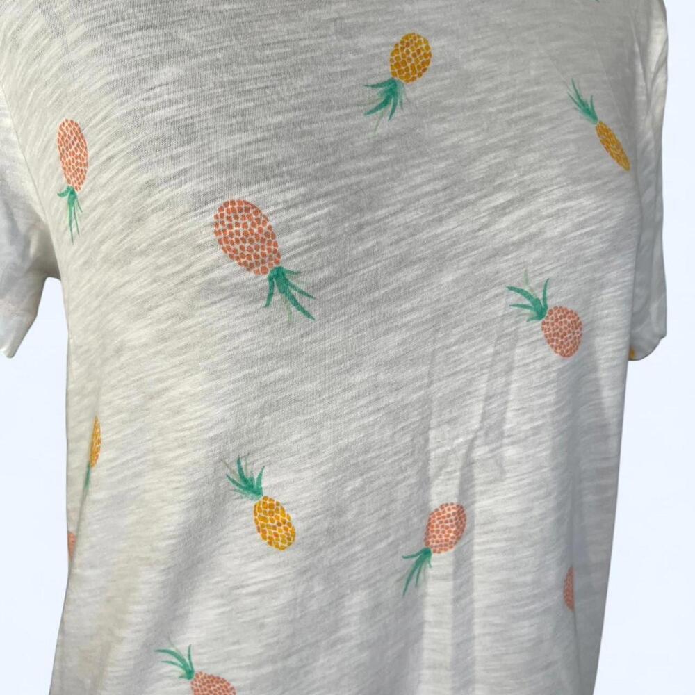 LOFT summer pineapple 100% cotton print t-shirt Size Small - Picture 2 of 7